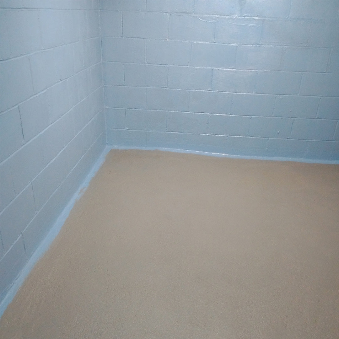 SEMCO Liquid Membrane applied to a real interior basement wall