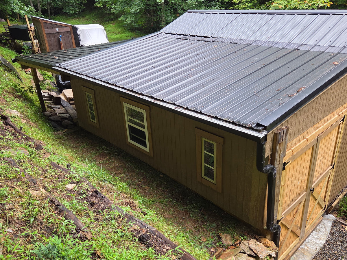 Exterior metal roof waterproofed with semco liquid membrane